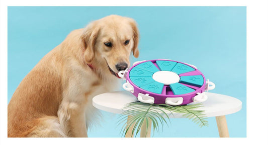 KFX-8384701 Interactive Dog Puzzle Feeder Toy for Puppies and Medium Dogs - Snack Dispenser with 9 Compartment Game