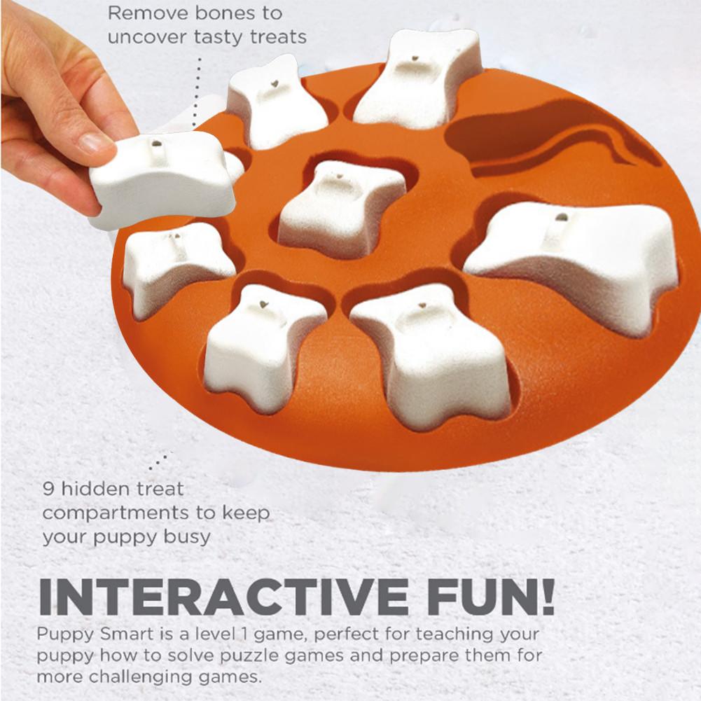 KFX-8384701 Interactive Dog Puzzle Feeder Toy for Puppies and Medium Dogs - Snack Dispenser with 9 Compartment Game