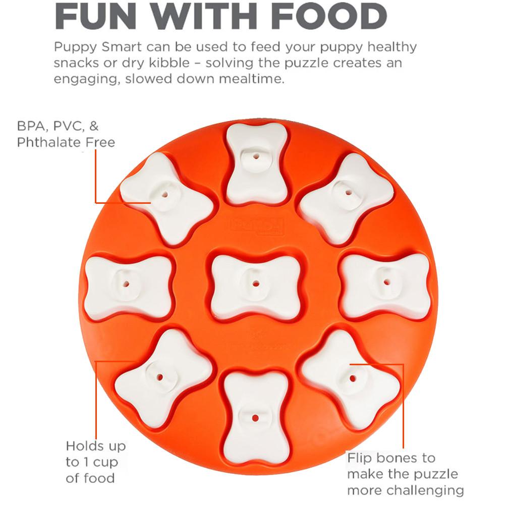 KFX-8384701 Interactive Dog Puzzle Feeder Toy for Puppies and Medium Dogs - Snack Dispenser with 9 Compartment Game