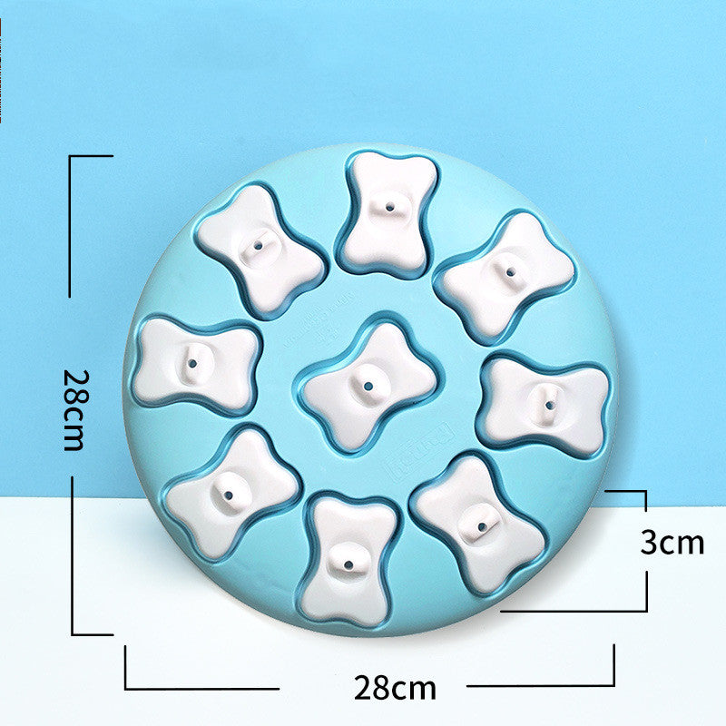 KFX-8384701 Interactive Dog Puzzle Feeder Toy for Puppies and Medium Dogs - Snack Dispenser with 9 Compartment Game