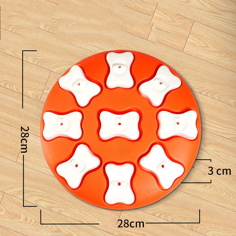KFX-8384701 Interactive Dog Puzzle Feeder Toy for Puppies and Medium Dogs - Snack Dispenser with 9 Compartment Game