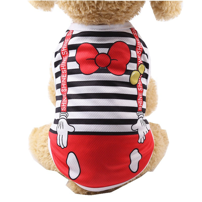 KFX-8386237 Cotton Striped Vest for Dogs in Multiple Spring and Summer Colors