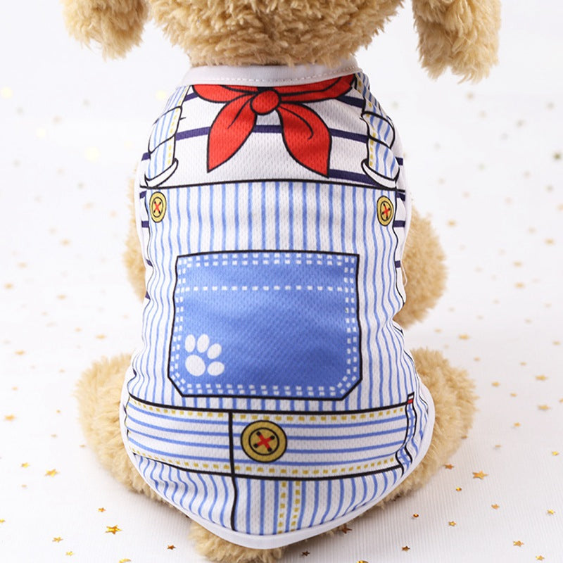 KFX-8386237 Cotton Striped Vest for Dogs in Multiple Spring and Summer Colors