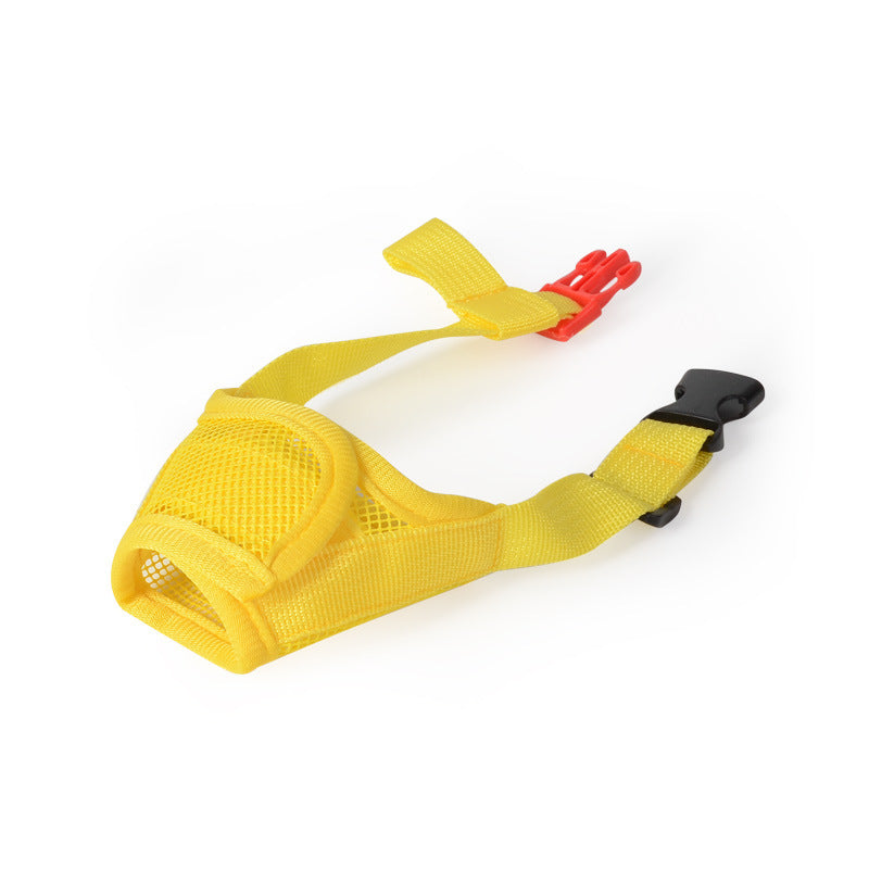 KFX-8387133 Dog Muzzle for Small to Extra Large Breeds - Comfortable Fabric Design in Black, Yellow, and Orange