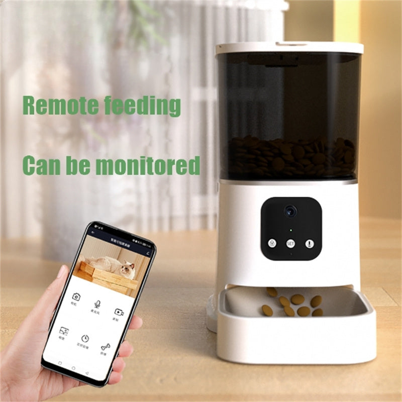 KFX-8387645 Smart WiFi Pet Feeder with APP Control, Voice Recorder & Large 6L Capacity for Dogs and Cats