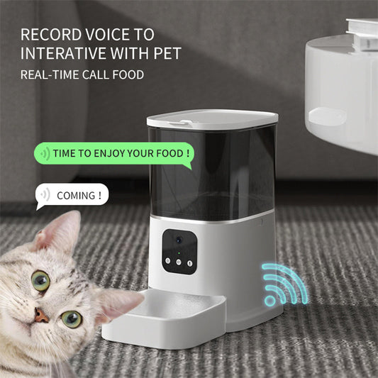 KFX-8387645 Smart WiFi Pet Feeder with APP Control, Voice Recorder & Large 6L Capacity for Dogs and Cats