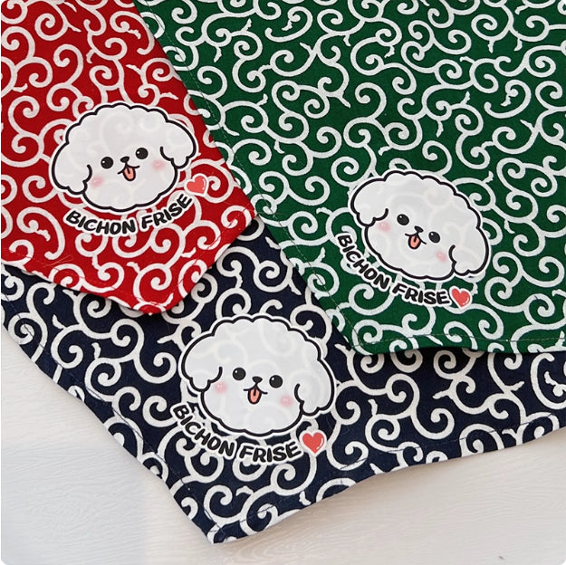 KFX-8388029 Lace Triangle Pet Scarf for Dogs - Suitable for All Breeds, 58cm Size in Red, Green, and Blue