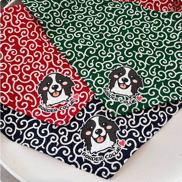 KFX-8388029 Lace Triangle Pet Scarf for Dogs - Suitable for All Breeds, 58cm Size in Red, Green, and Blue