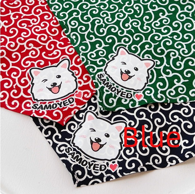 KFX-8388029 Lace Triangle Pet Scarf for Dogs - Suitable for All Breeds, 58cm Size in Red, Green, and Blue