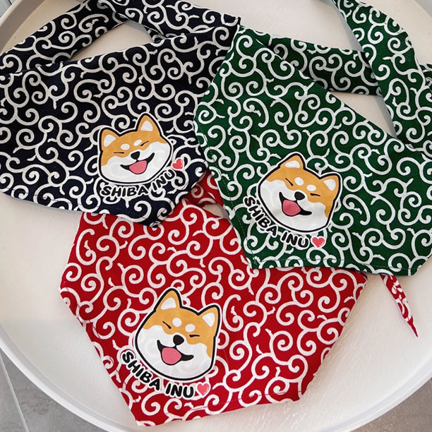 KFX-8388029 Lace Triangle Pet Scarf for Dogs - Suitable for All Breeds, 58cm Size in Red, Green, and Blue