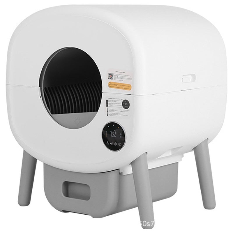 KFX-8389821 Automatic Cat Litter Box with Deodorizing Tablets and Cleaning Brush, 76L Capacity