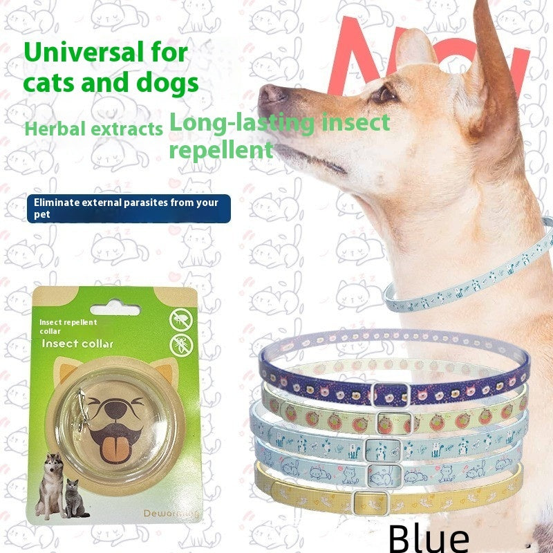 KFX-8391613 Pet Insect Repellent Collar for Dogs and Cats - Silicone Design, Cartoon Patterns, Various Colors and Sizes