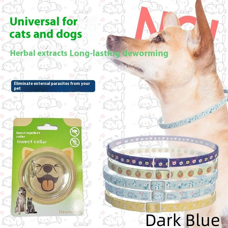 KFX-8391613 Pet Insect Repellent Collar for Dogs and Cats - Silicone Design, Cartoon Patterns, Various Colors and Sizes
