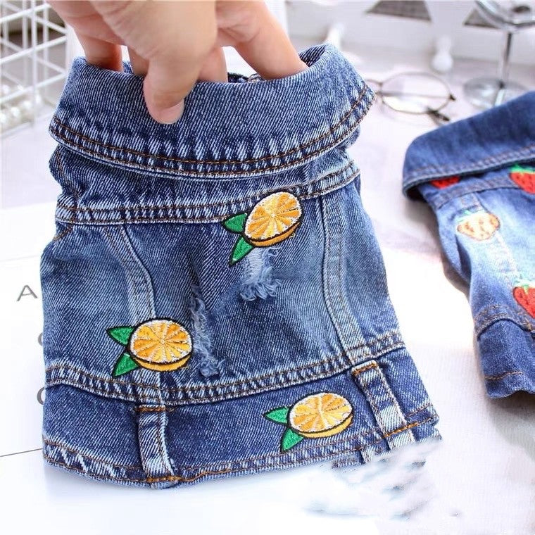 KFX-8391997 Stylish Denim Vest for Small Pets – Casual Four Seasons Apparel