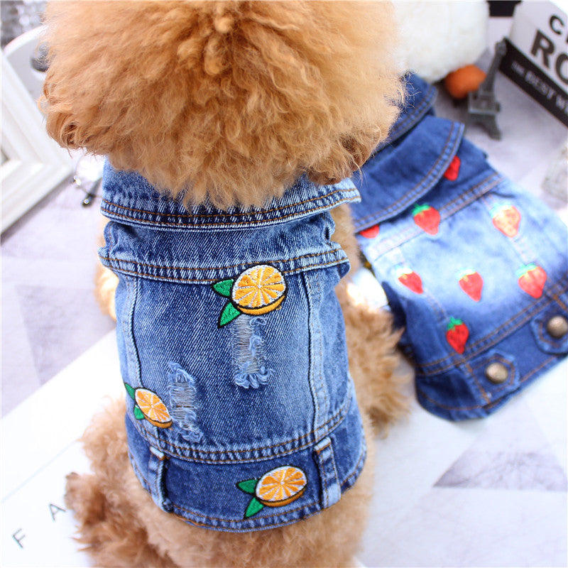 KFX-8391997 Stylish Denim Vest for Small Pets – Casual Four Seasons Apparel
