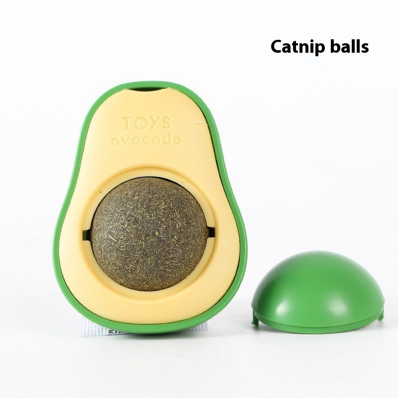 KFX-8392253 Catnip Ball Toy for Cats - Molar Teeth Cleaning, Bite-Resistant, with Avocado Mint & Cheese Flavors