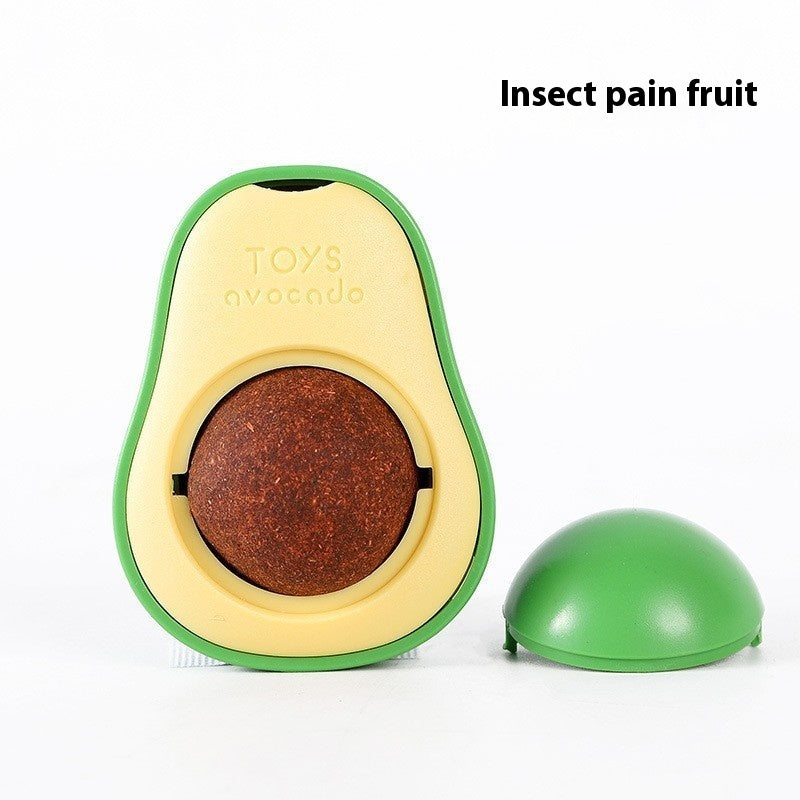 KFX-8392253 Catnip Ball Toy for Cats - Molar Teeth Cleaning, Bite-Resistant, with Avocado Mint & Cheese Flavors