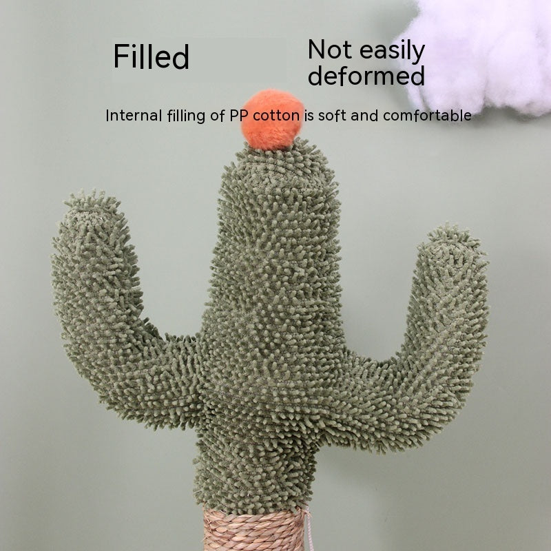 KFX-8392893 Sisal Cat Climbing Frame Toy with Microfiber Plate - Cactus Design, 30x30x60cm