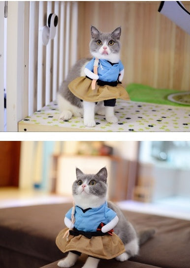 KFX-8393789 Cat Cosplay Outfit - Funny Costume Uniform Suit for Pets, Neck 20-38cm, Bust 28-57cm