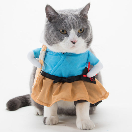 KFX-8393789 Cat Cosplay Outfit - Funny Costume Uniform Suit for Pets, Neck 20-38cm, Bust 28-57cm