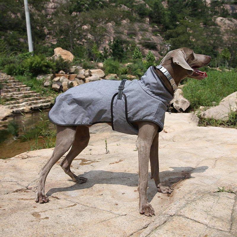 KFX-8394045 Pet Shell Jacket for Dogs - Polyester Winter Ski Suit in Blue, Rose Red, Gray, Sizes S-2XL