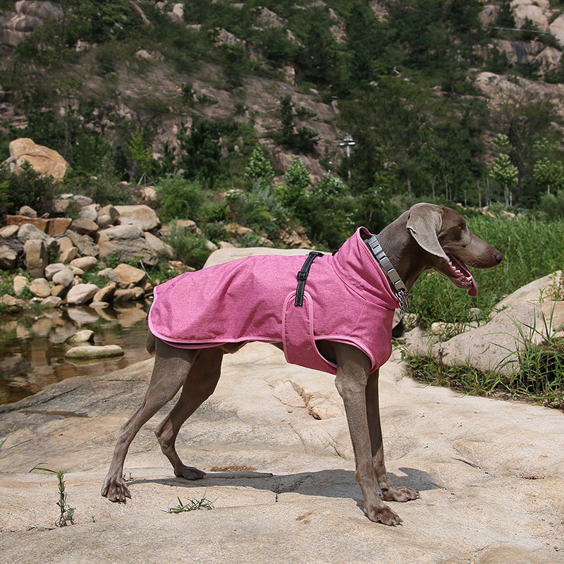 KFX-8394045 Pet Shell Jacket for Dogs - Polyester Winter Ski Suit in Blue, Rose Red, Gray, Sizes S-2XL