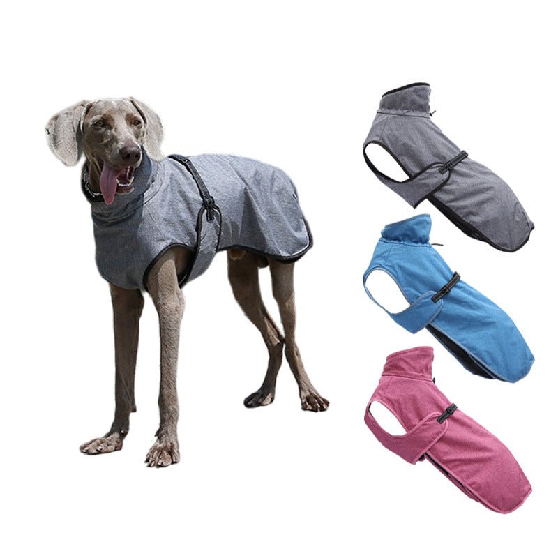 KFX-8394045 Pet Shell Jacket for Dogs - Polyester Winter Ski Suit in Blue, Rose Red, Gray, Sizes S-2XL