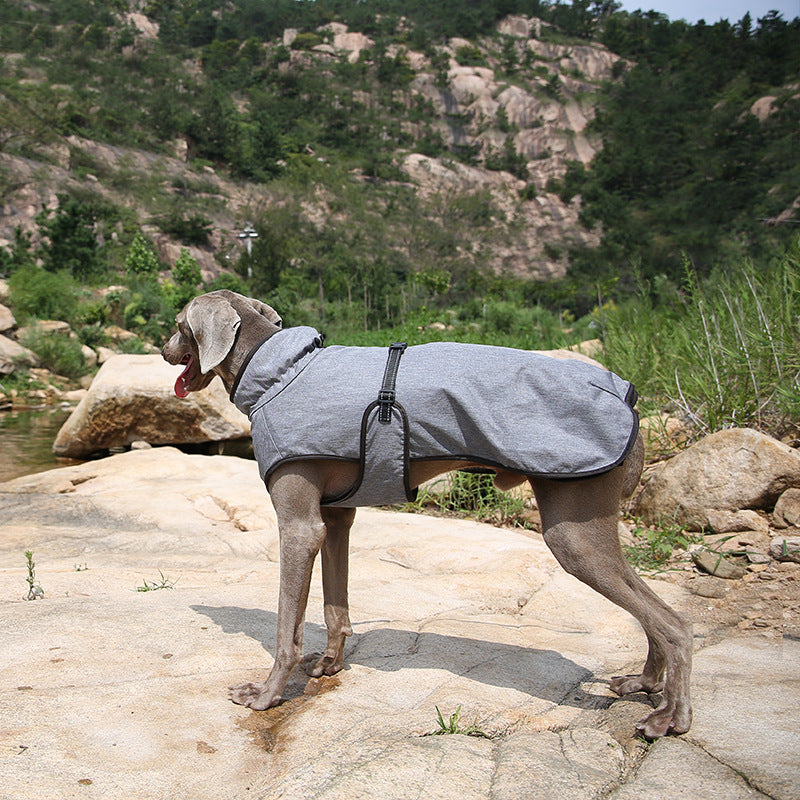 KFX-8394045 Pet Shell Jacket for Dogs - Polyester Winter Ski Suit in Blue, Rose Red, Gray, Sizes S-2XL