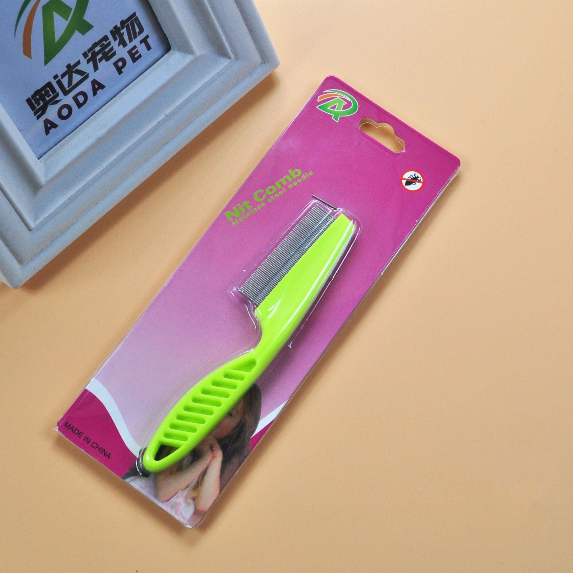 KFX-8395197 Stainless Steel Needle Flea Comb for Cats and Dogs