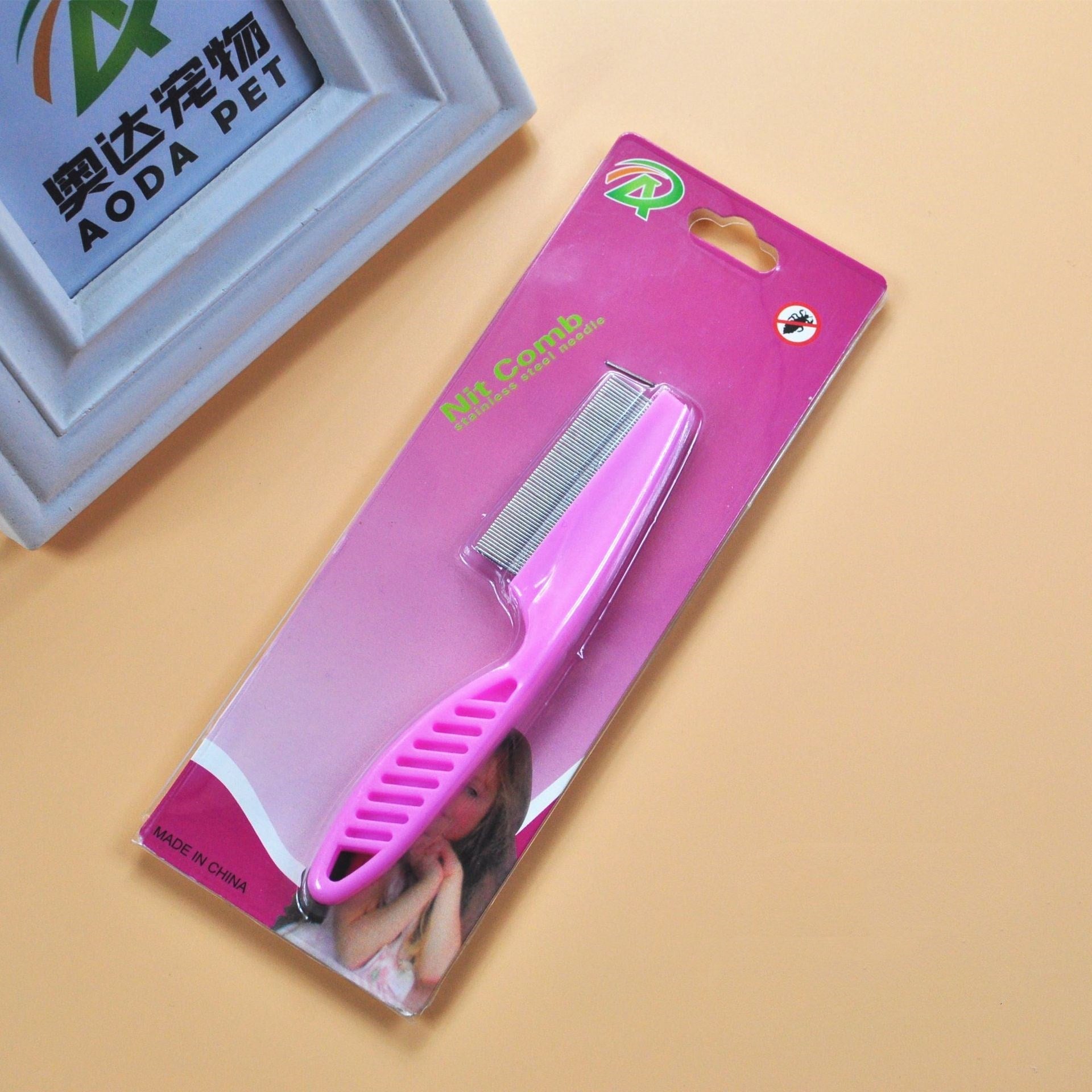 KFX-8395197 Stainless Steel Needle Flea Comb for Cats and Dogs