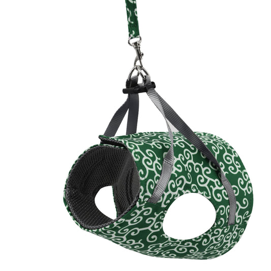 KFX-8396861 Japanese Style Cat Walking Chest Strap Vest in Blue, Red, Green - Breathable Polyester with Adjustable Fit