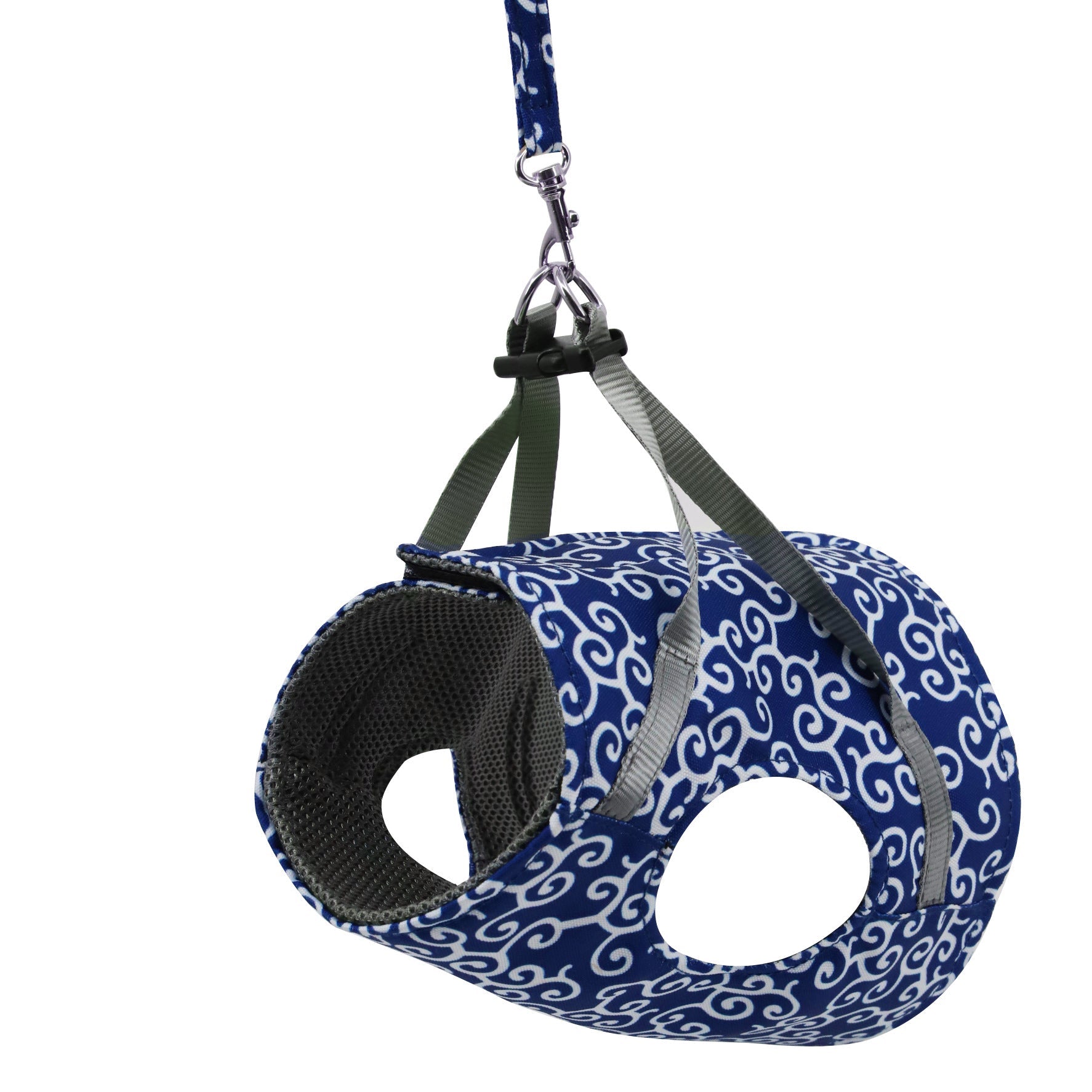 KFX-8396861 Japanese Style Cat Walking Chest Strap Vest in Blue, Red, Green - Breathable Polyester with Adjustable Fit
