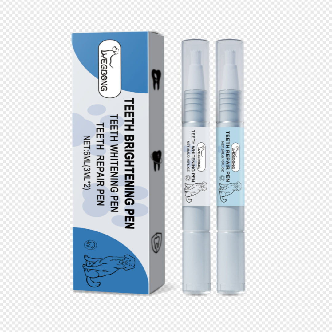 KFX-8397245 Pet Teeth Brightening Pen Set - Includes Repair & Whitening Pens, 6ml Total Volume