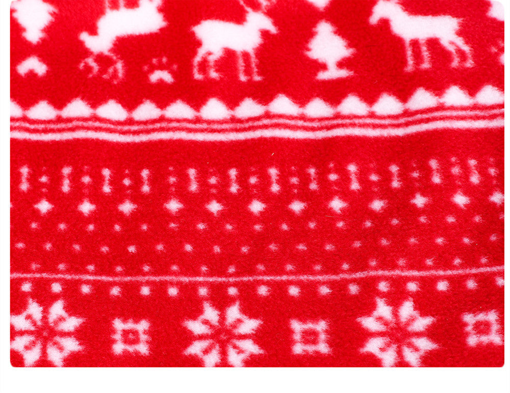 KFX-8397757 Double-Sided Christmas Polar Fleece Dog Jacket in Blue and Red, Sizes XS to XXL