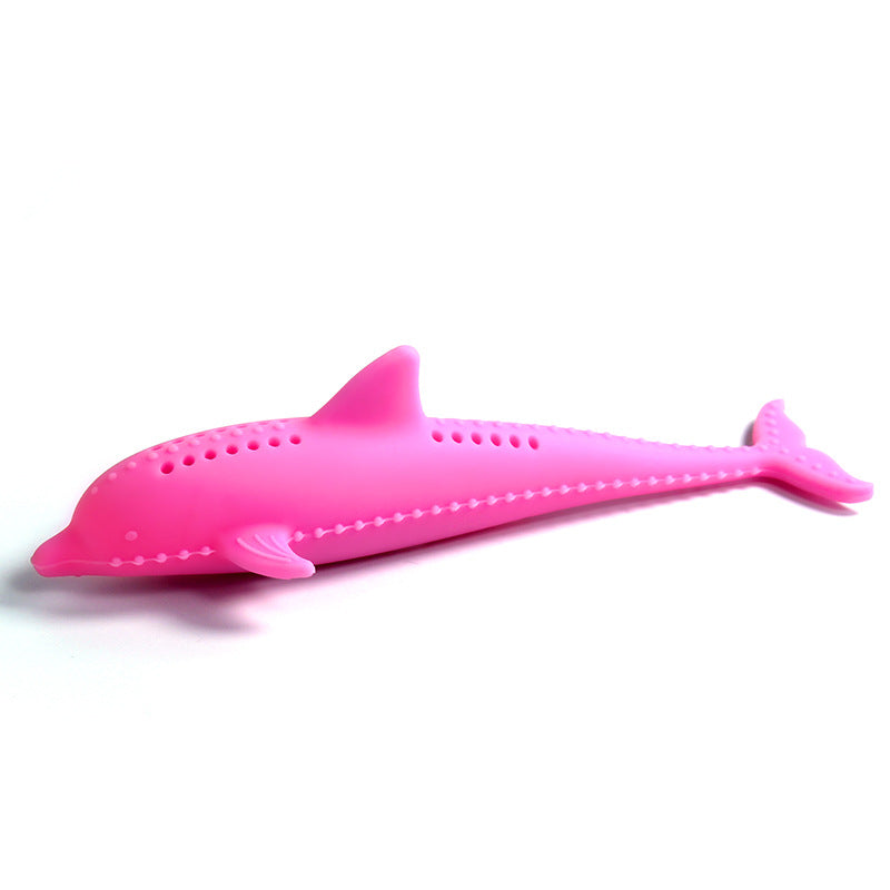 KFX-8400957 Silicone Fish Toothbrush Toy for Cats - Molar Rod for Dental Care