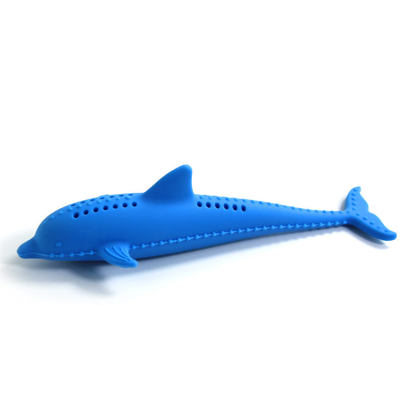 KFX-8400957 Silicone Fish Toothbrush Toy for Cats - Molar Rod for Dental Care