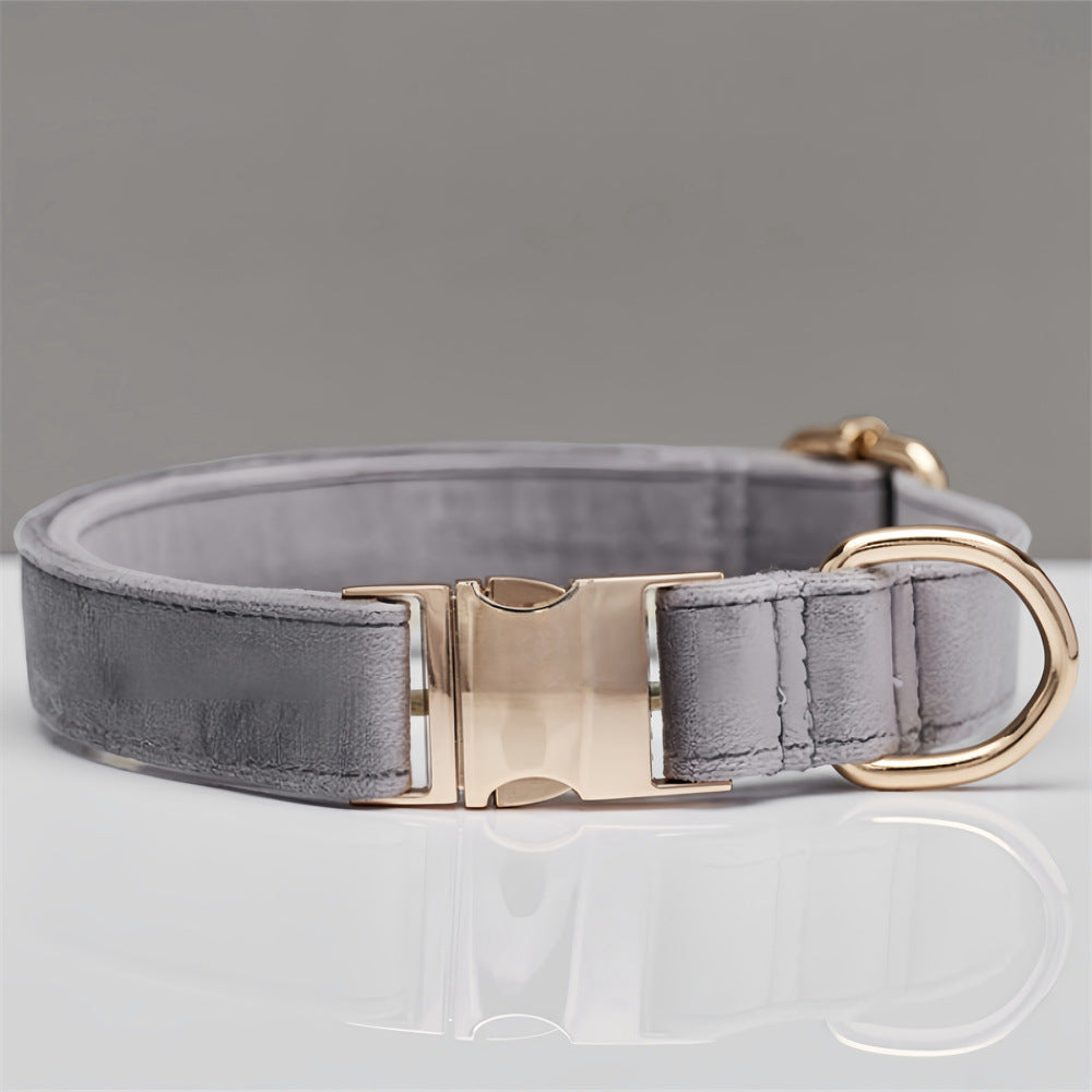 KFX-8401213 Mint Green Velvet Dog Collar and Leash Set with Bow and Dog Ring