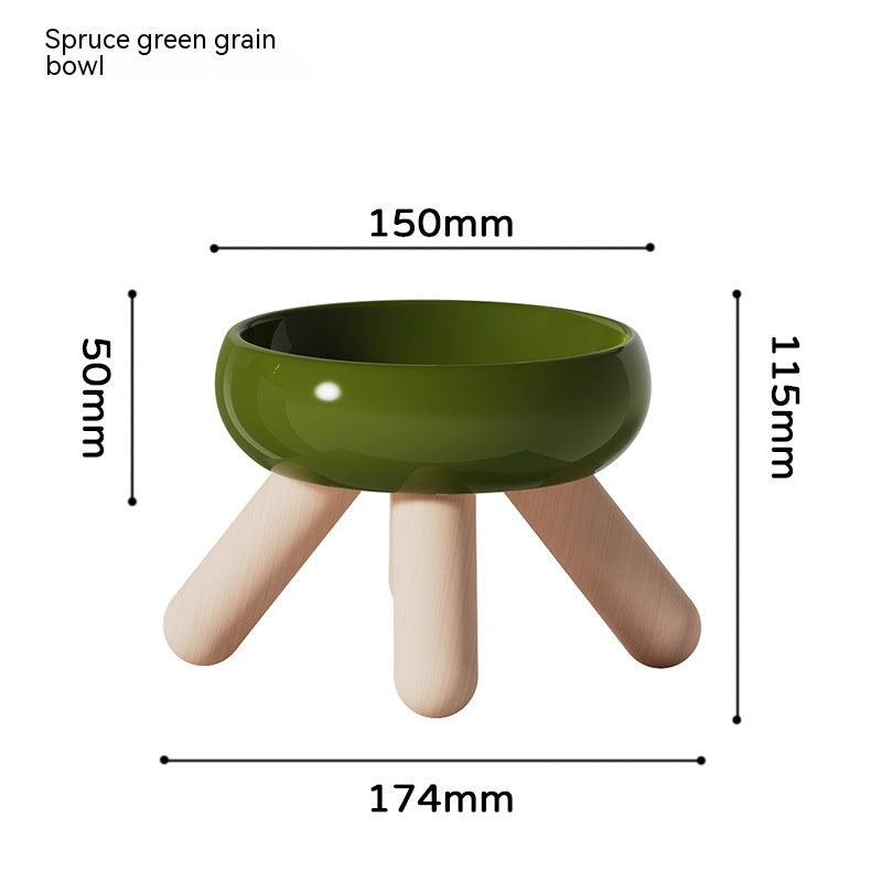 KFX-8401341 Ceramic Feeding Bowls for Cats and Dogs with Coasters in Multiple Colors