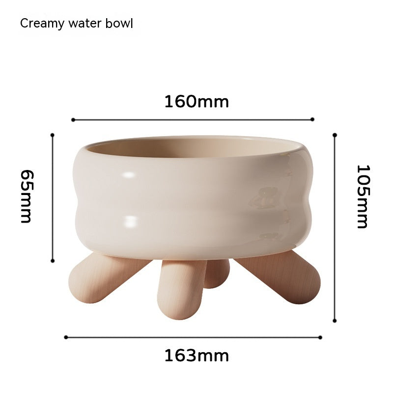 KFX-8401341 Ceramic Feeding Bowls for Cats and Dogs with Coasters in Multiple Colors