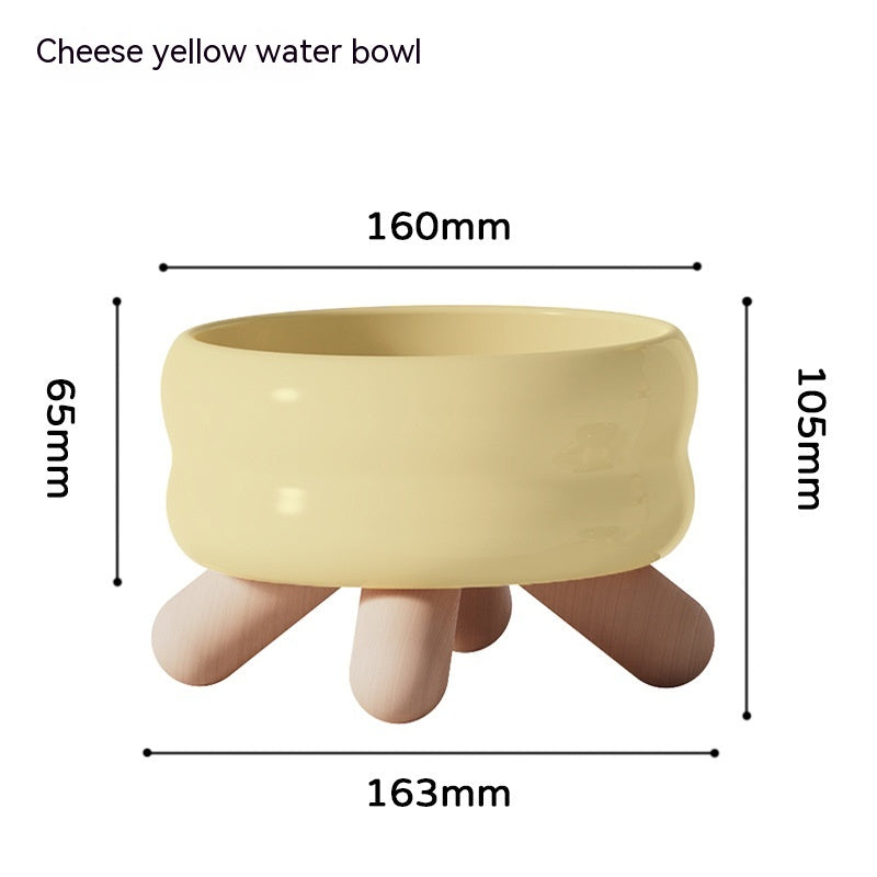 KFX-8401341 Ceramic Feeding Bowls for Cats and Dogs with Coasters in Multiple Colors