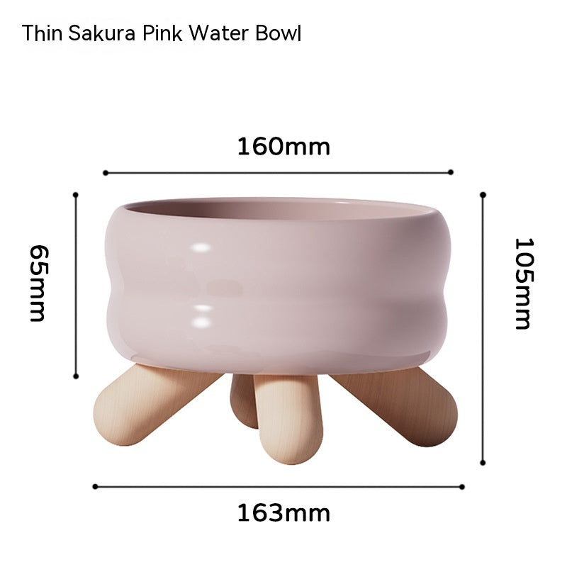 KFX-8401341 Ceramic Feeding Bowls for Cats and Dogs with Coasters in Multiple Colors
