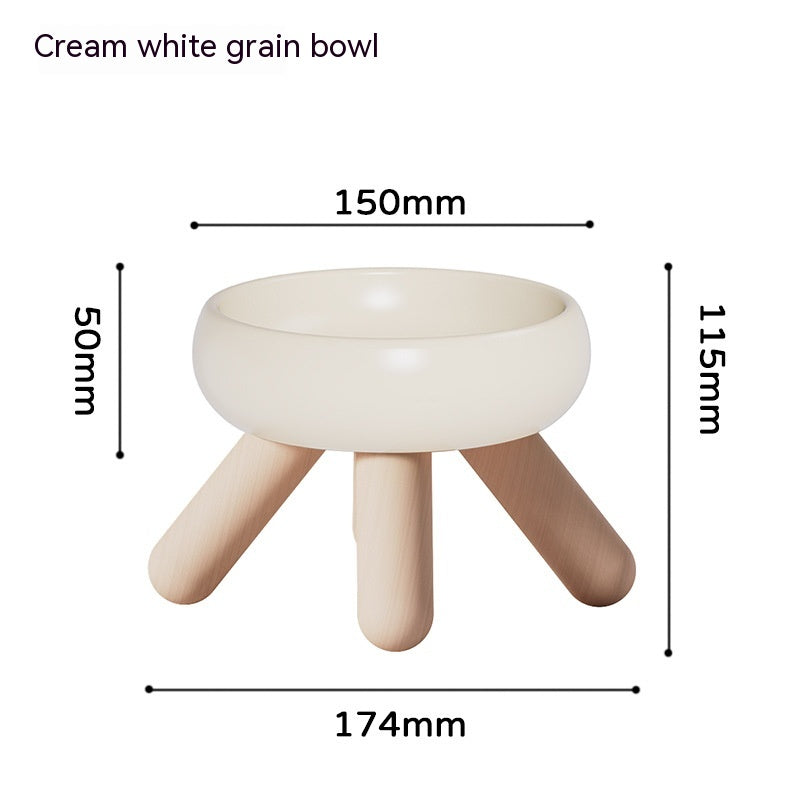 KFX-8401341 Ceramic Feeding Bowls for Cats and Dogs with Coasters in Multiple Colors