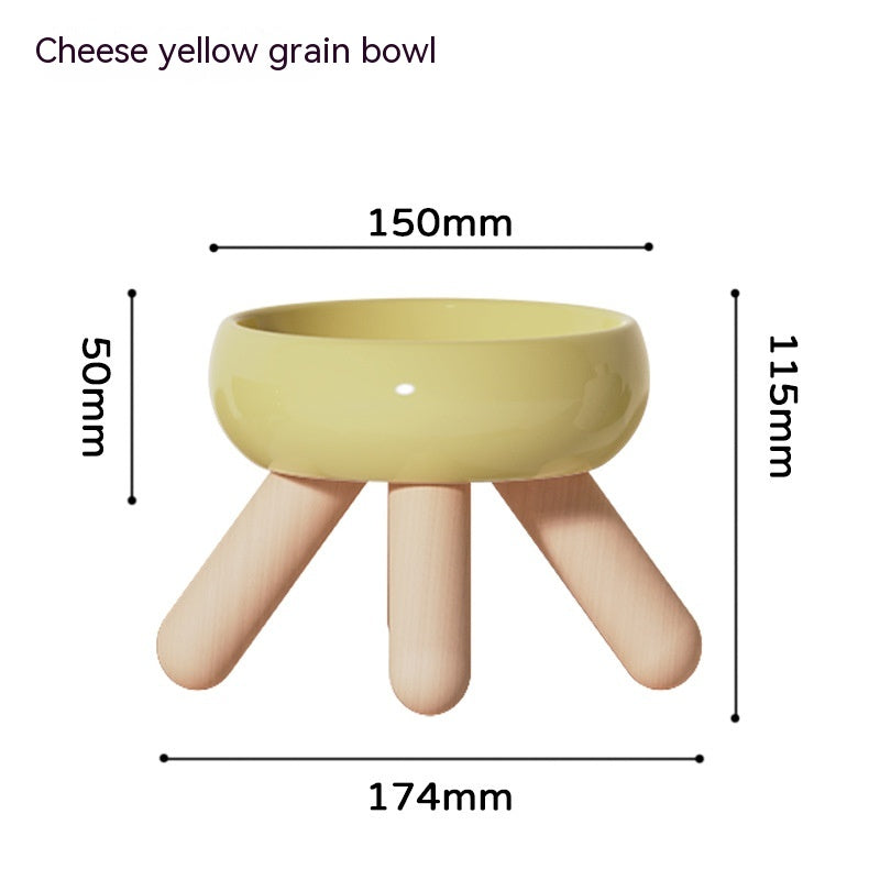 KFX-8401341 Ceramic Feeding Bowls for Cats and Dogs with Coasters in Multiple Colors