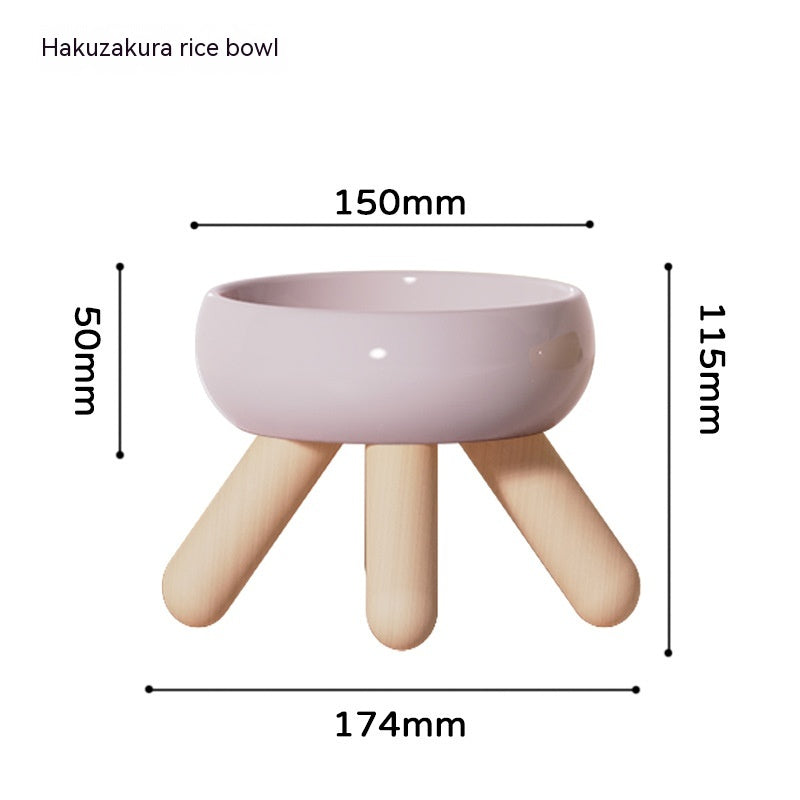 KFX-8401341 Ceramic Feeding Bowls for Cats and Dogs with Coasters in Multiple Colors