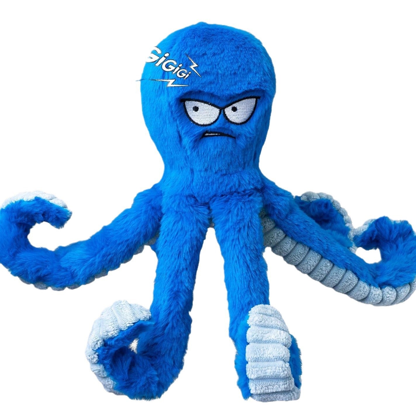 KFX-8404797 Interactive Plush Dog Toy - Large Crinkle Octopus with Squeaker for Tug of War and Chewing Fun