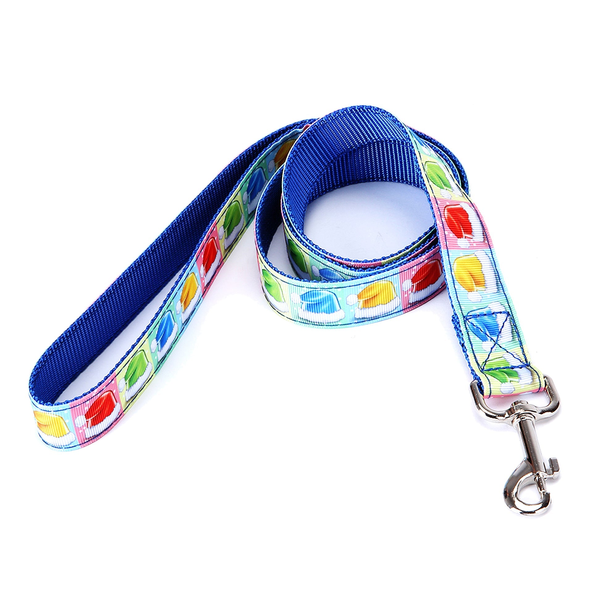 KFX-8404925 Multicolor Check Stripe Dog Leash - Imitation Nylon Traction Belt, 2.5cm x 12cm