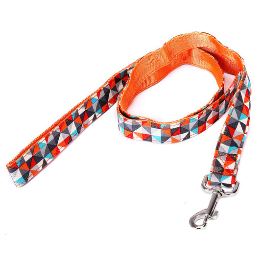 KFX-8404925 Multicolor Check Stripe Dog Leash - Imitation Nylon Traction Belt, 2.5cm x 12cm