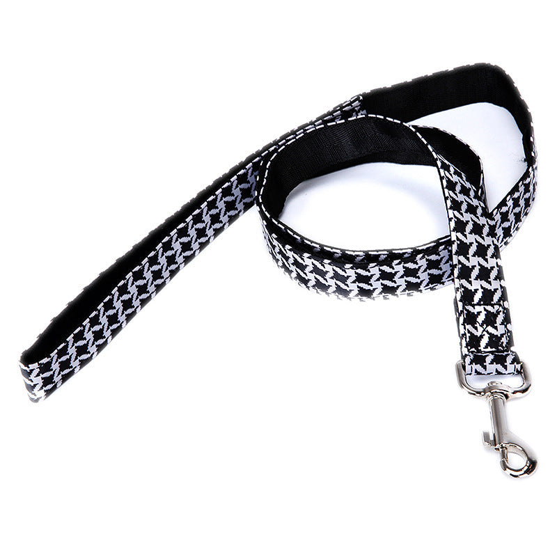 KFX-8404925 Multicolor Check Stripe Dog Leash - Imitation Nylon Traction Belt, 2.5cm x 12cm