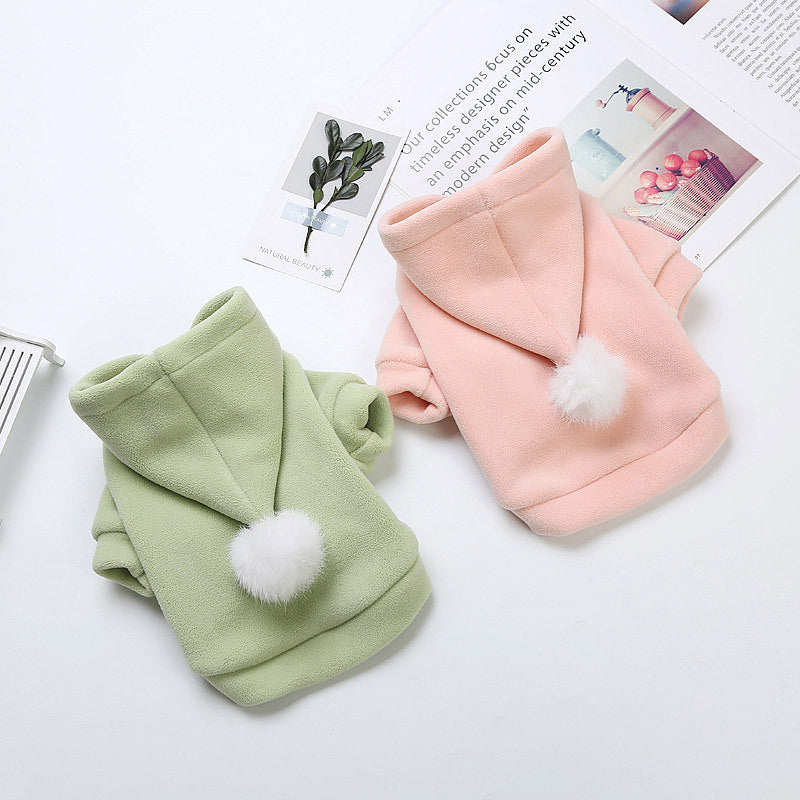 KFX-8405693 Warm Cotton-Padded Coat for Pets in Pink and Green - Autumn/Winter Princess Style