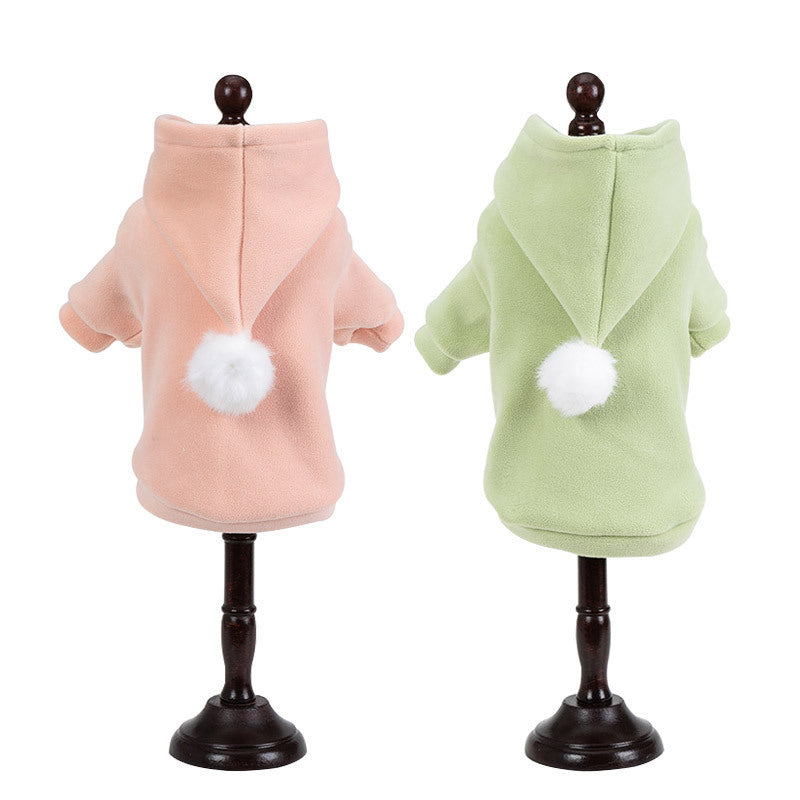 KFX-8405693 Warm Cotton-Padded Coat for Pets in Pink and Green - Autumn/Winter Princess Style